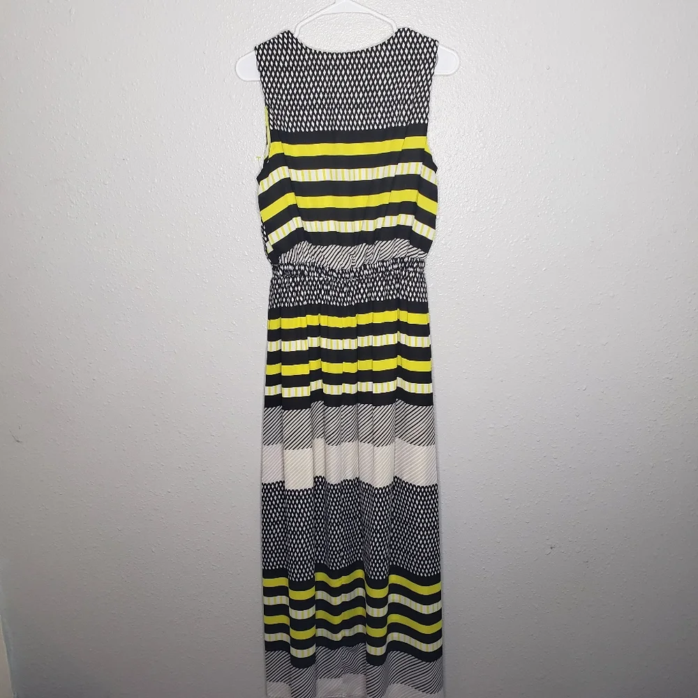 Gibson Latimer sleeveless striped summer maxi dress  SZ Small
